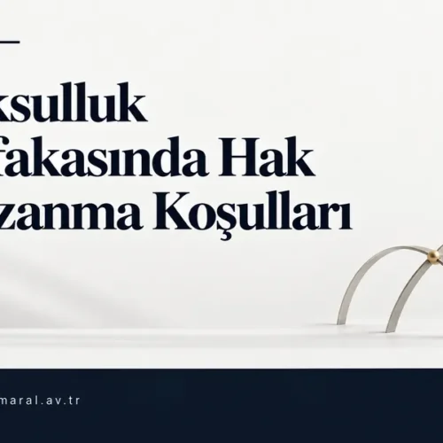 Nafakaya hak kazanma koşullarını belirten lacivert başlığın sağında, altın bir noktada birleşen gümüş kemerler yer alıyor.